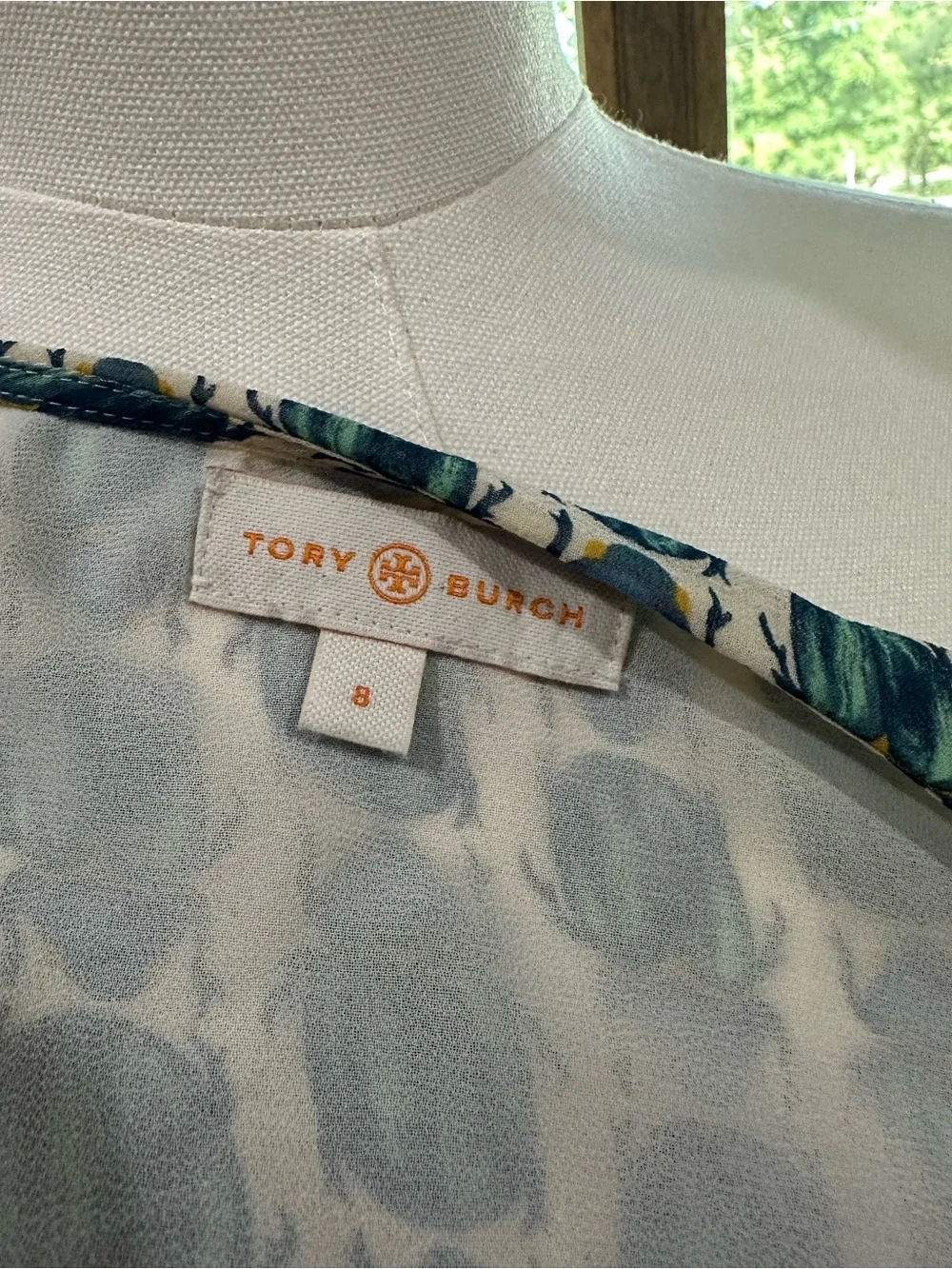 Tory Burch Kerry Scarab Beetle Print Silk Blouse Size 8 As Seen on TV
